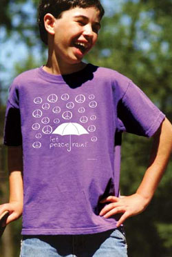 Youth/Kids Short Sleeve Let Peace Reign w Umbrella T-shirt